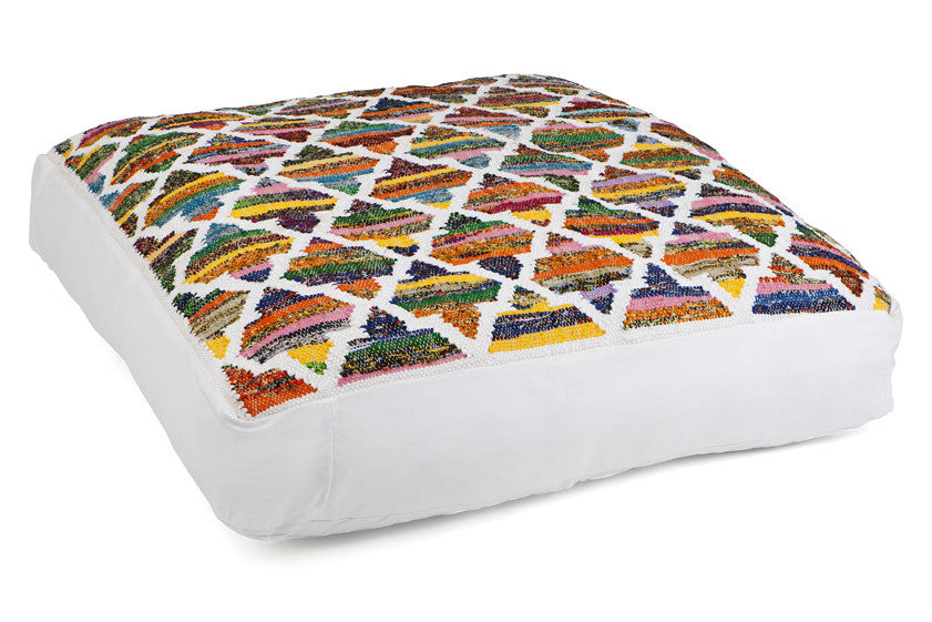Colourful patterned large floor cushion