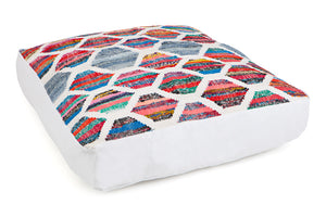 Colourful honeycomb patterned large floor cushion